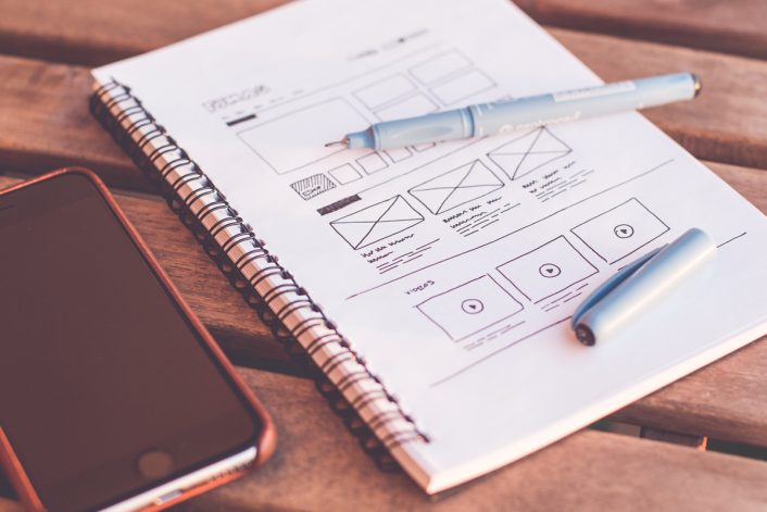 Sketching Webdesign Layout Wireframe Ideas