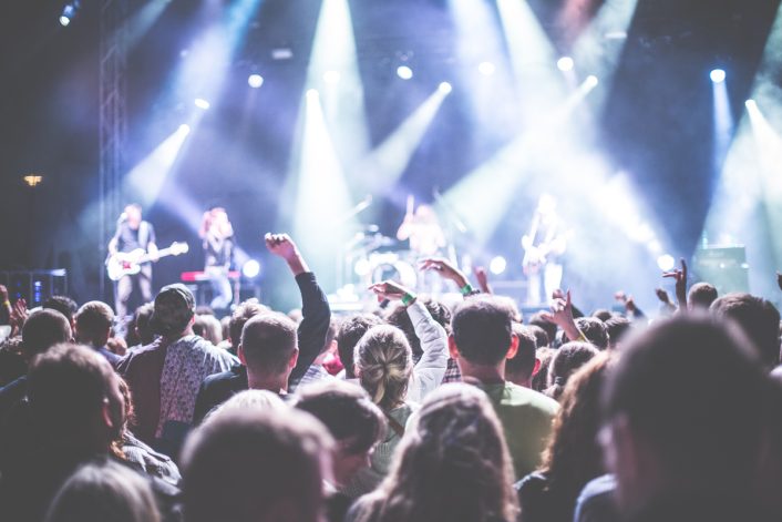 Crowds of People Partying at a Live Concert